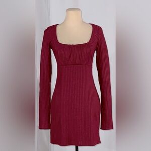 ROW A – Long Sleeve Rib Knit Mini Dress